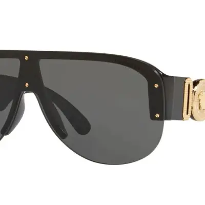 Gafas de sol Versace negras con detalles dorados - miniatura 1