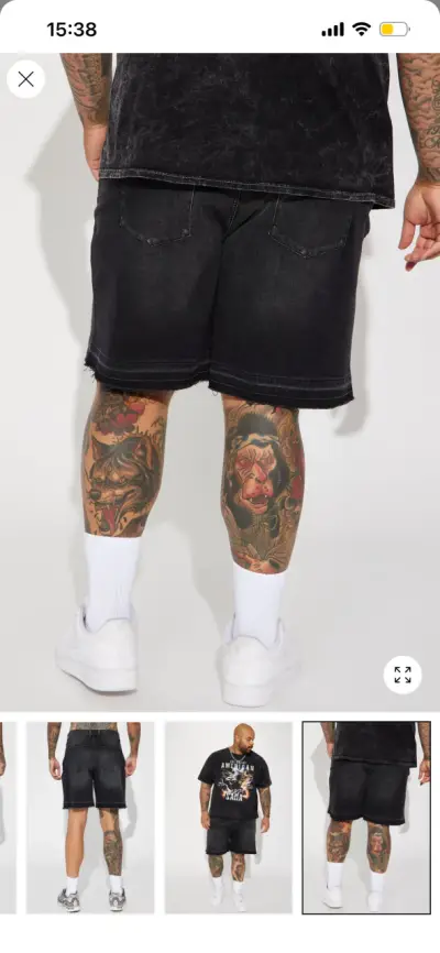 Shorts de mezclilla negros para hombre - miniatura 1