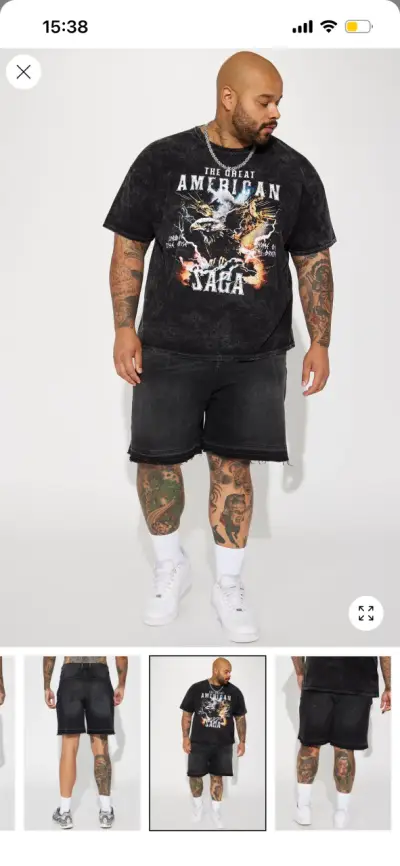 Shorts de mezclilla negros para hombre - miniatura 3