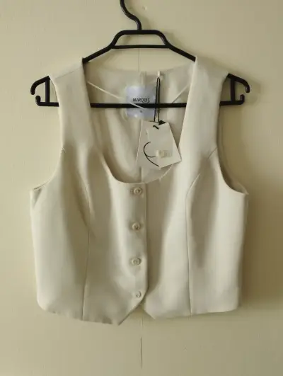 Gilet Blazer Sin Mangas Marquis Color Hueso - miniatura 1