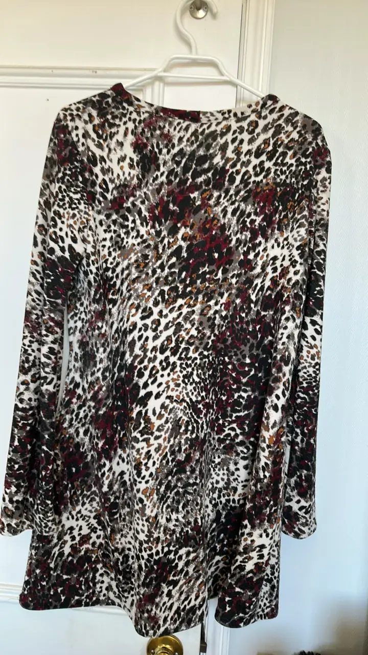 Vestido estampado animal print manga larga - 2