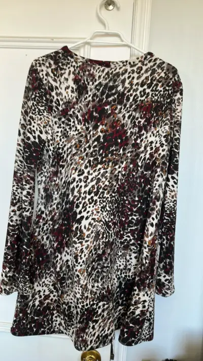 Vestido estampado animal print manga larga - miniatura 2