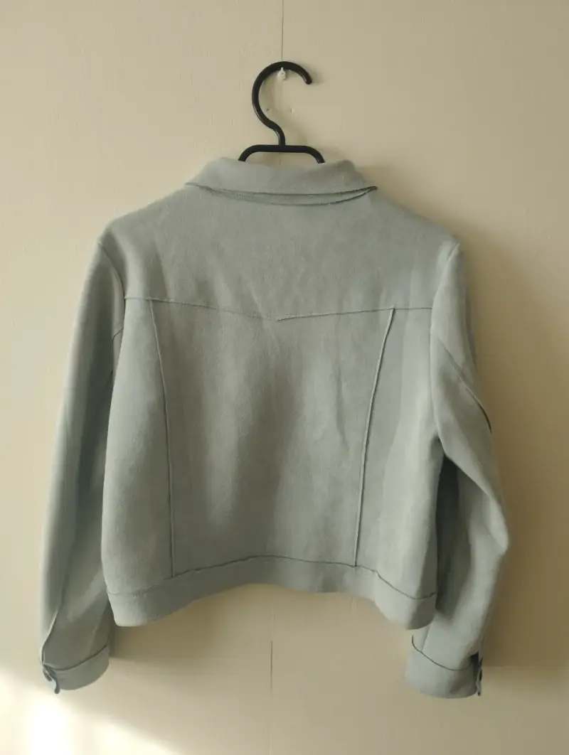Chaqueta Gamuza Turquesa Pastel Mujer Talla L - 2