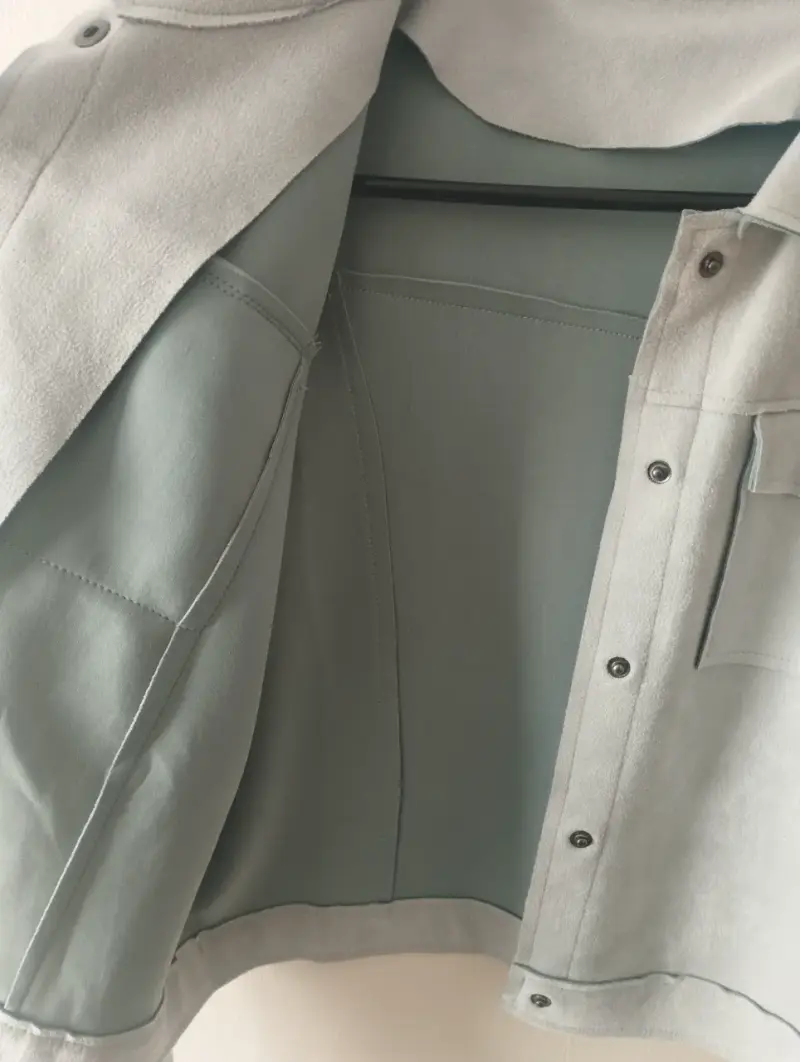Chaqueta Gamuza Turquesa Pastel Mujer Talla L - 3