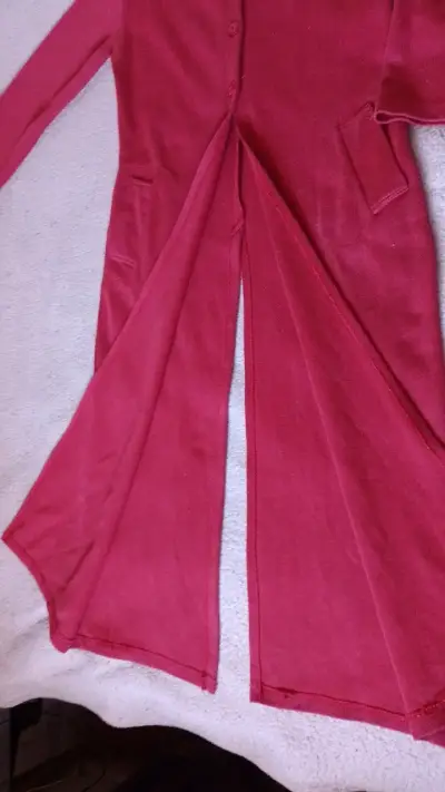 Abrigo largo burdeo para mujer - miniatura 3