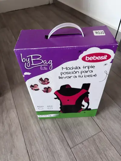 Mochila portabebé Bebesit triple posición roja - miniatura 1