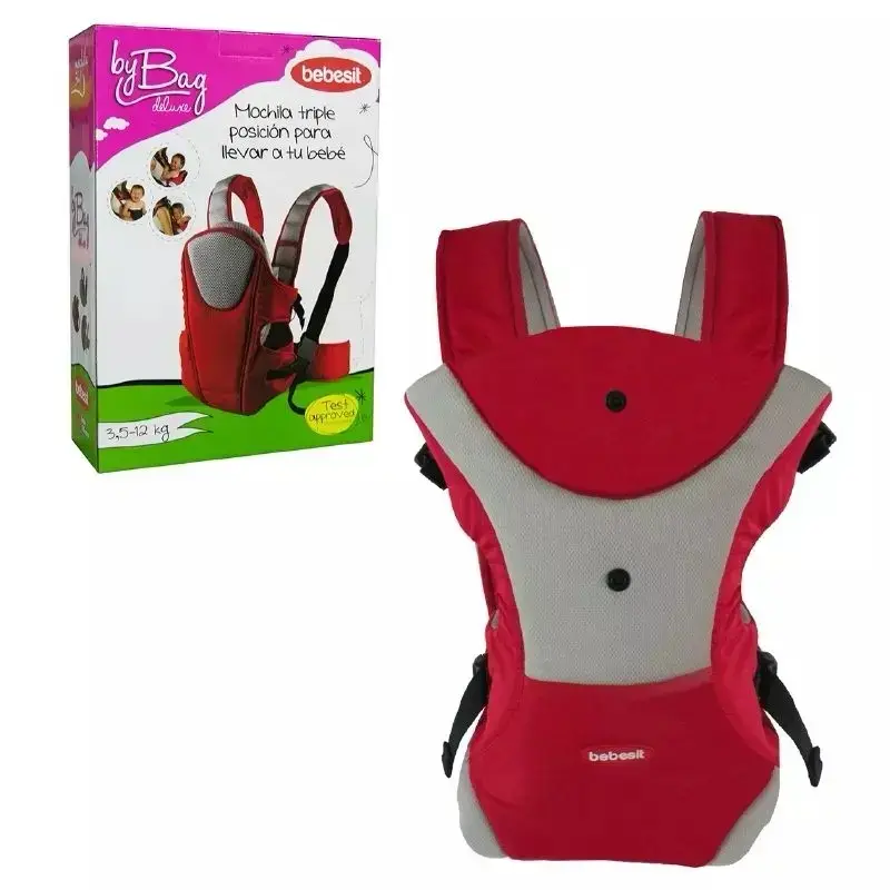 Mochila portabebé Bebesit triple posición roja - 4