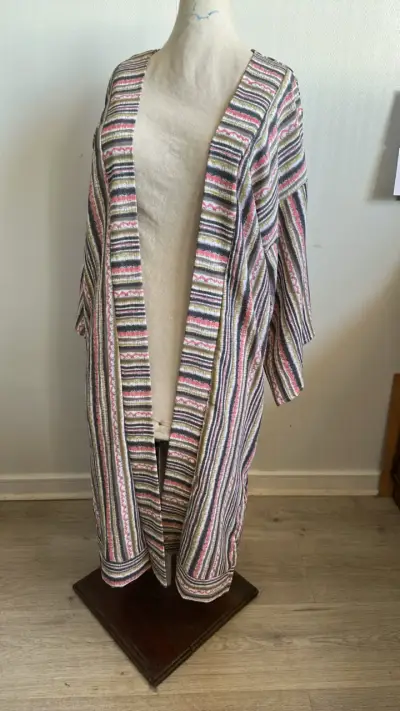 Kimono de rayas multicolor para mujer - miniatura 1