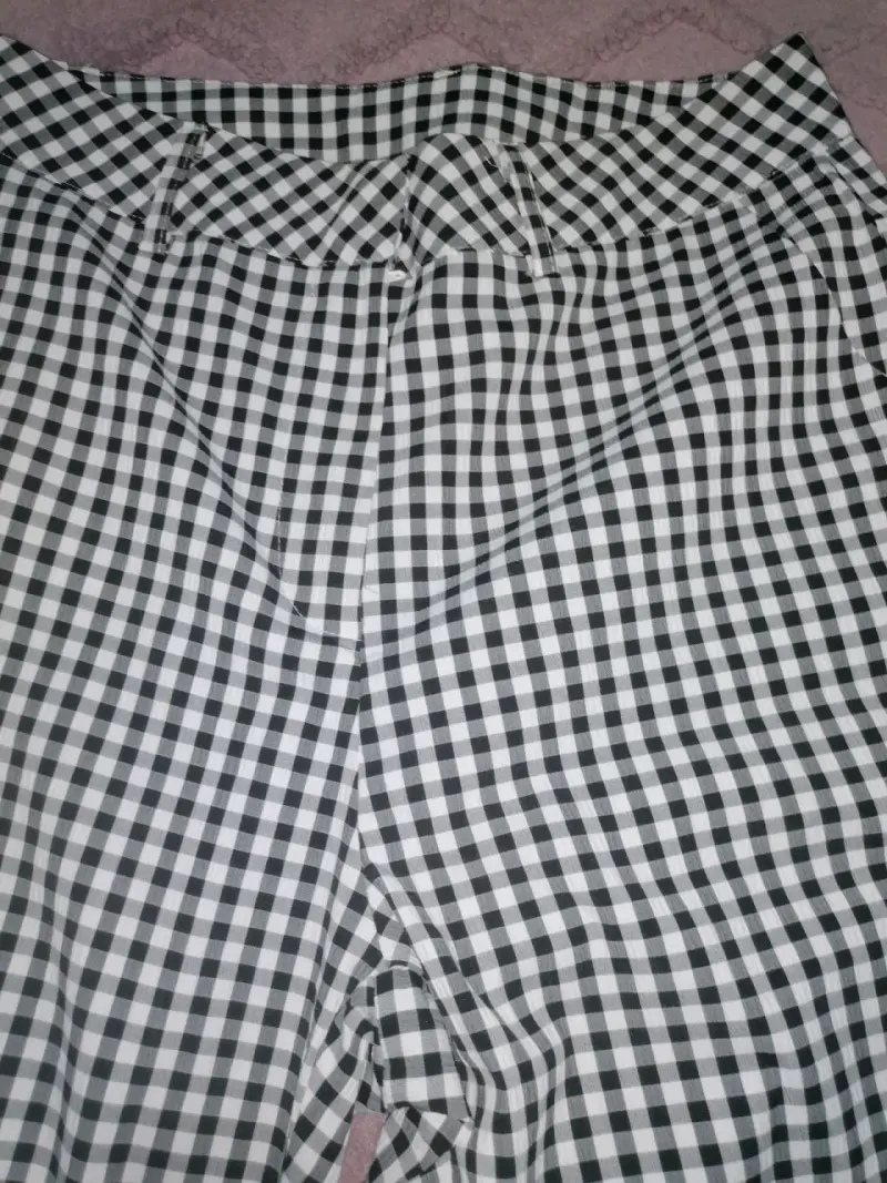 Pantalones a cuadros blanco y negro - 2