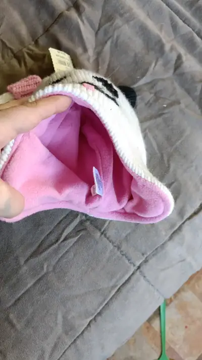 Gorro infantil panda con guantes - miniatura 3
