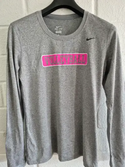 Polera deportiva Nike Dri-Fit gris para voleibol - miniatura 1