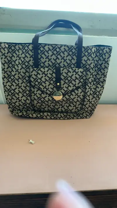 Bolso tote de tela con diseño geométrico - miniatura 1