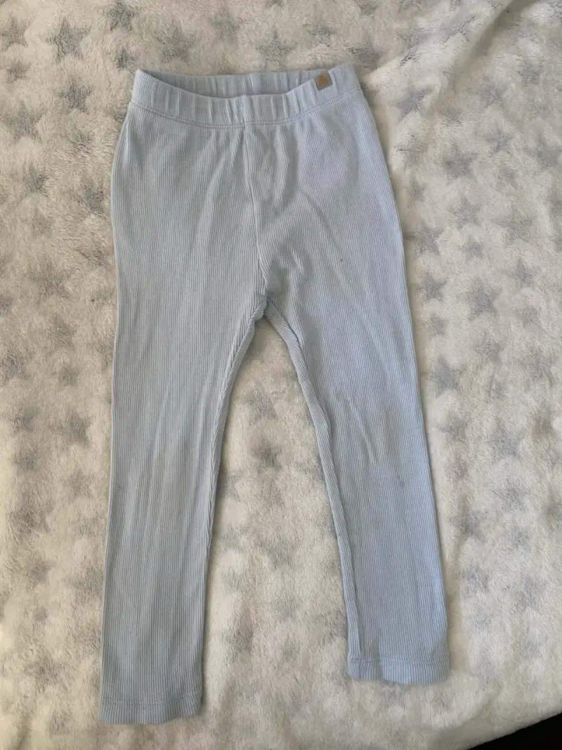 Pantalones leggins  de bebé celestes - 4