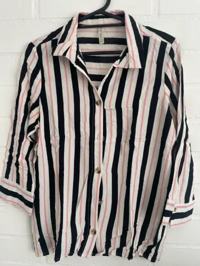 Camisa a rayas multicolor para mujer - miniatura 1