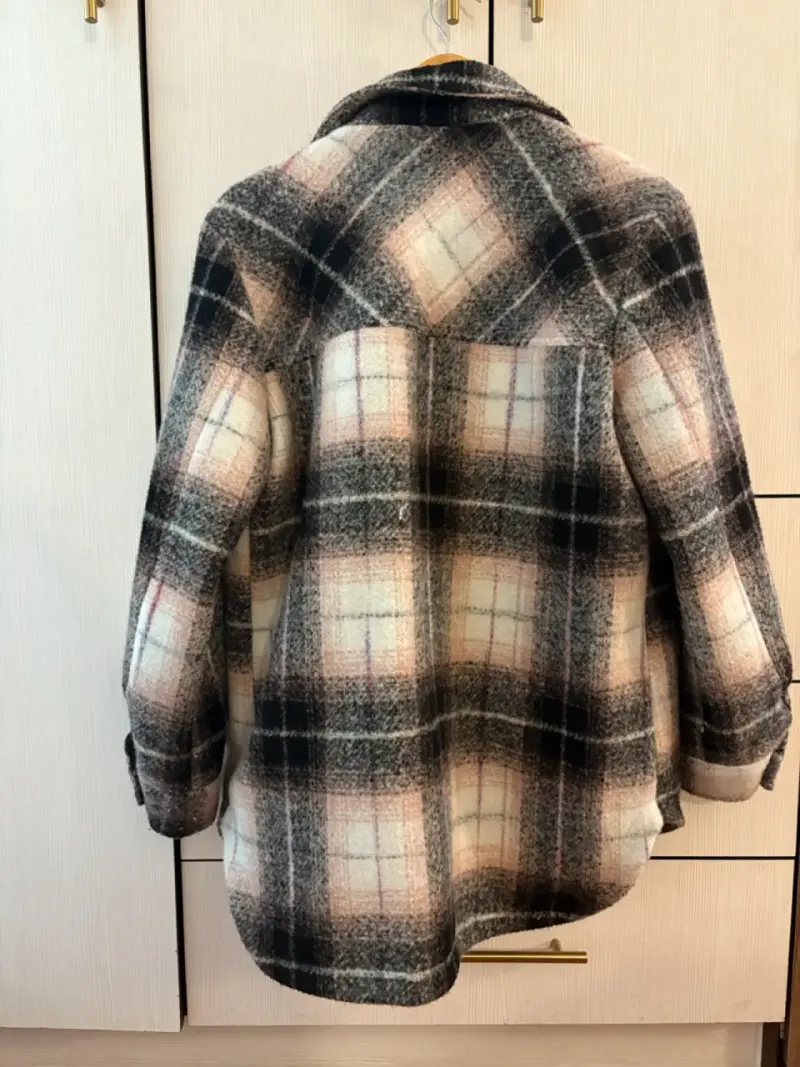 Chaqueta de franela a cuadros para mujer - 2
