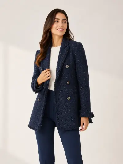 Blazer azul marino de lana - miniatura 1