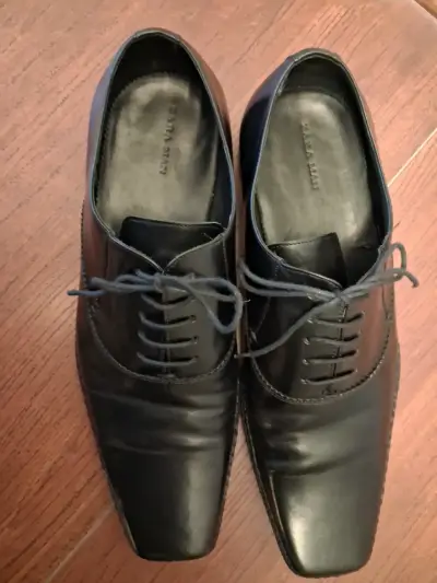 Zapatos formales de cuero negro para hombre - miniatura 3