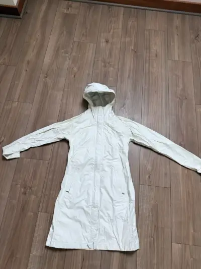 Abrigo Mujer impermeable blanco con capucha - miniatura 1