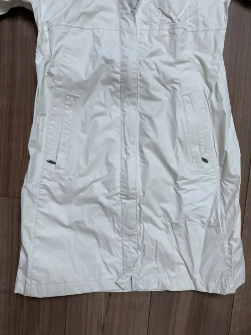 Abrigo Mujer impermeable blanco con capucha - 4