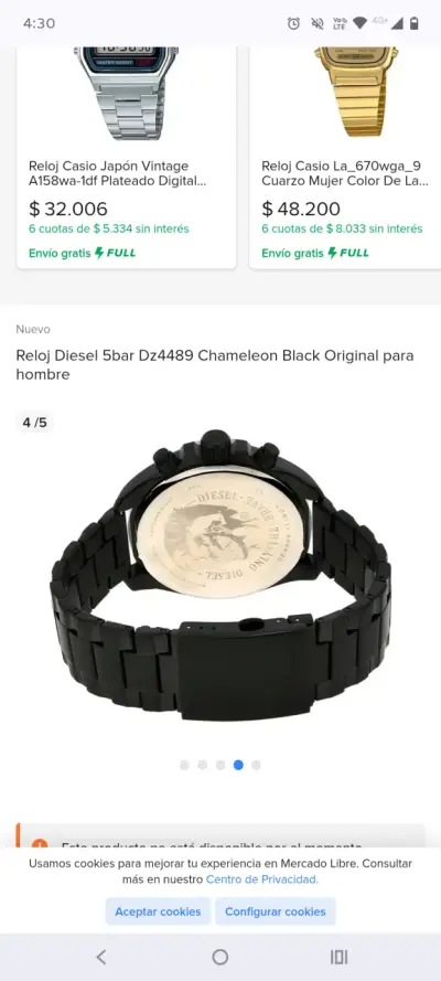 Reloj Diesel 5bar Dz4489 Chameleon Black para hombre - miniatura 2