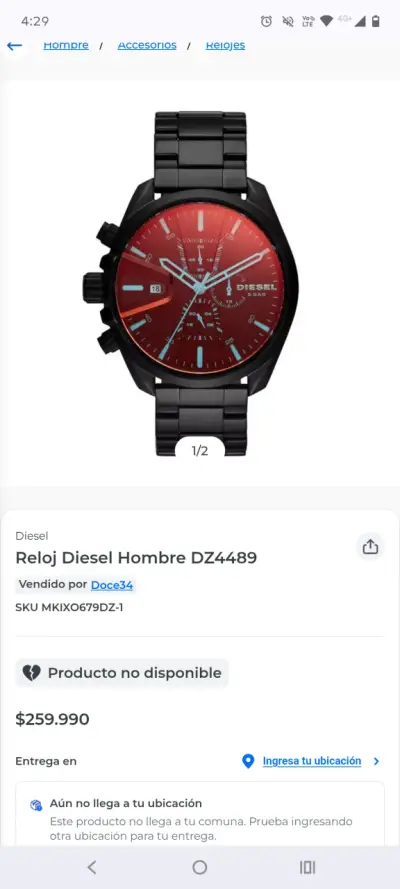 Reloj Diesel 5bar Dz4489 Chameleon Black para hombre - miniatura 3