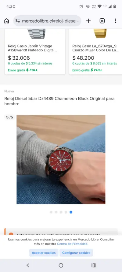Reloj Diesel 5bar Dz4489 Chameleon Black para hombre - miniatura 4