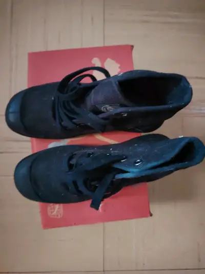Zapatillas negras de lona estilo botín - miniatura 2