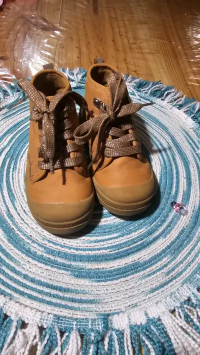 Botines de cuero marrón para niña talla 26 - miniatura 1