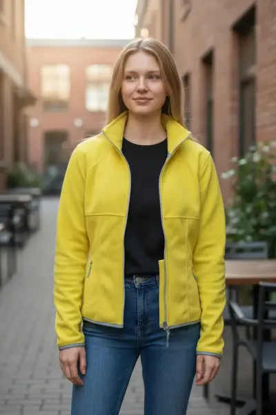 Chaqueta polar amarilla para mujer - miniatura 1