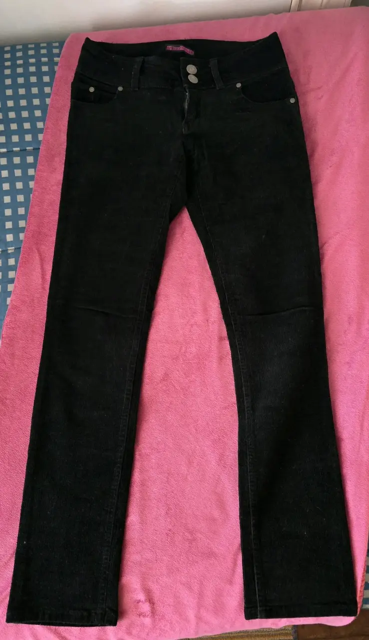 Pantalones de cotelé negros para mujer - 2