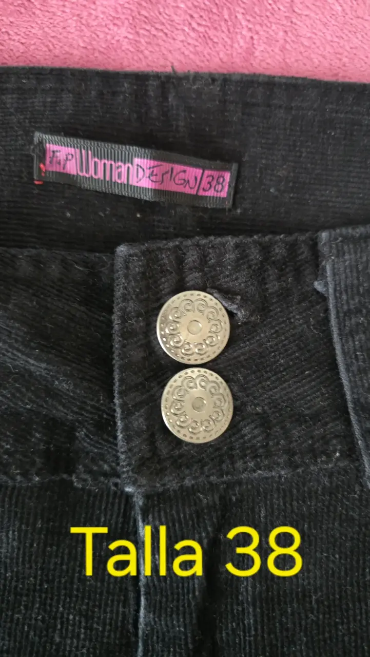 Pantalones de cotelé negros para mujer - 3