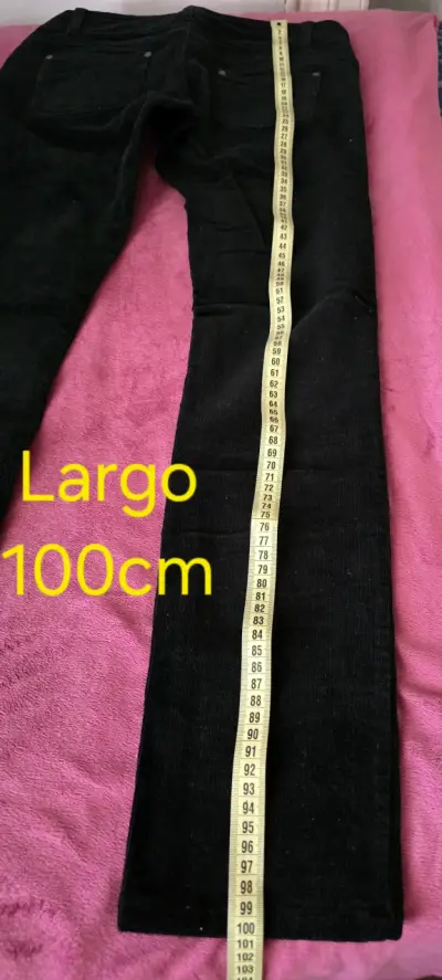 Pantalones de cotelé negros para mujer - miniatura 4