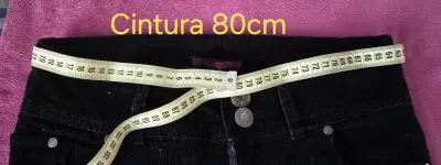 Pantalones de cotelé negros para mujer - miniatura 5