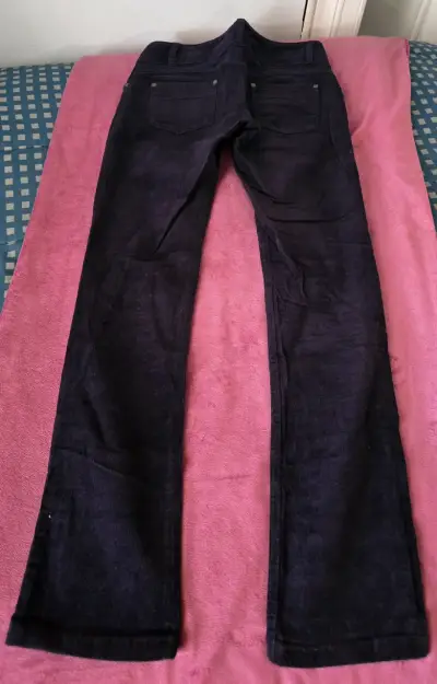 Pantalones de cotelé morados para mujer - miniatura 2