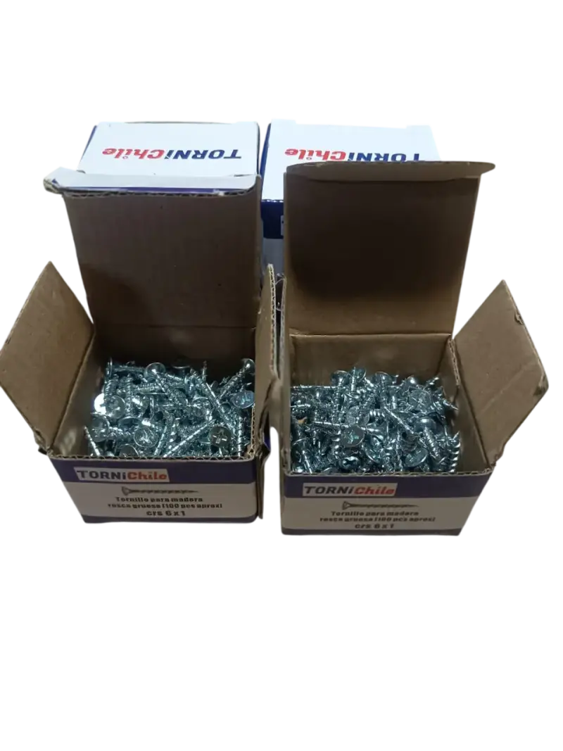 Pack 6 Cajas Tornillos para Madera 6x1" Tornichile - 2