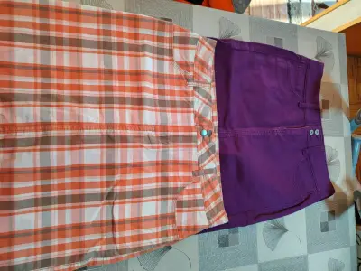 Lote de Falda a cuadros y falda morada para mujer - miniatura 1