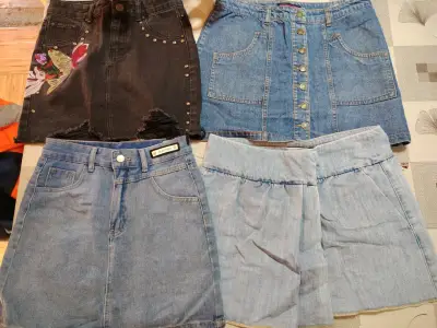 Lote de Falda a cuadros y falda morada para mujer - miniatura 3