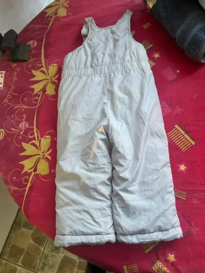 Pantalón de nieve infantil gris con cierre rosado - miniatura 3