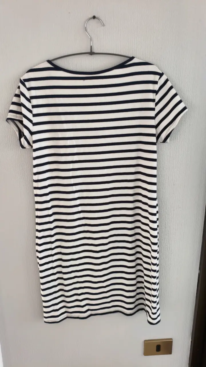Vestido a rayas blanco y azul marino Basement - 3
