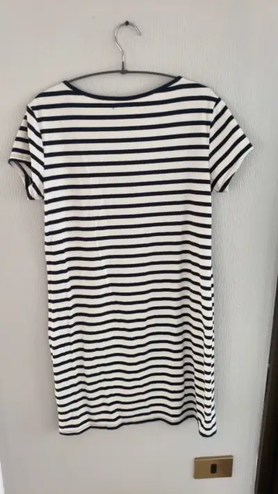Vestido a rayas blanco y azul marino Basement - miniatura 3