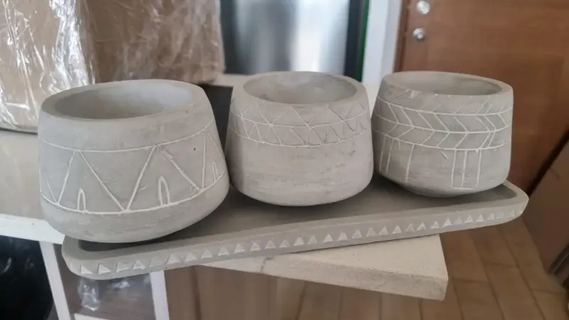 Set de maceteros de cemento decorativos - 2