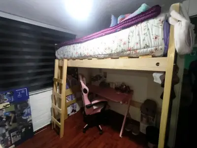Cama alta de madera - miniatura 2