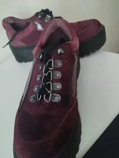 Botines Detogni de cuero y gamuza burdeo talla 36 - miniatura 3