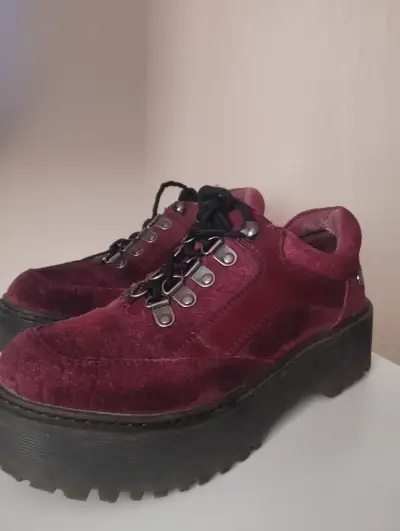 Botines Detogni de cuero y gamuza burdeo talla 36 - miniatura 4