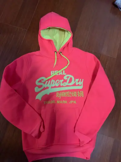 Polerón Superdry rosa con capucha - miniatura 1