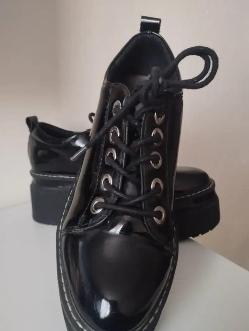 Zapatos plataforma C/MORAN negros charol talla 37 - 3
