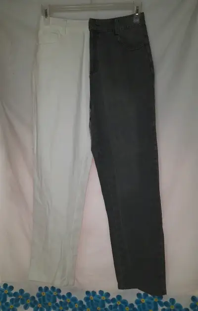 Jeans bicolor blanco y negro unisex - miniatura 1