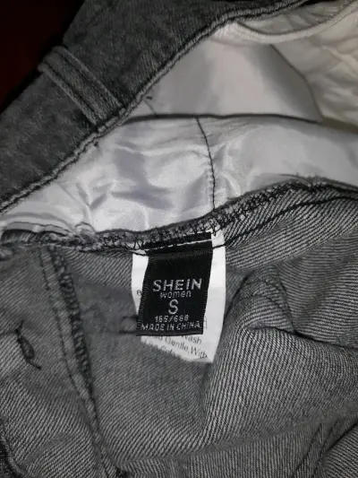 Jeans bicolor blanco y negro unisex - miniatura 3