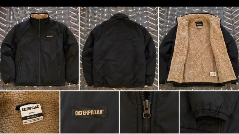 Chaqueta negra Caterpillar con forro polar - 6