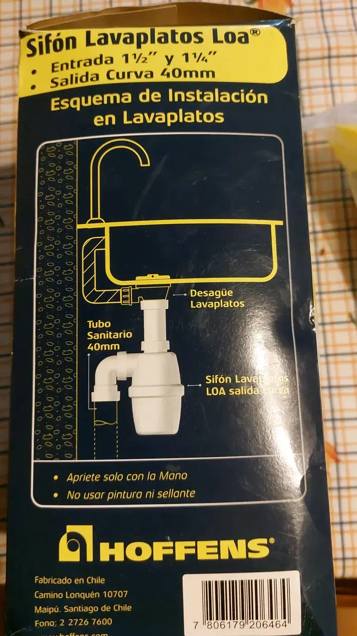 Sifón Lavaplatos Loa Hoffens 1 1/2" y 1 1/4" - 3